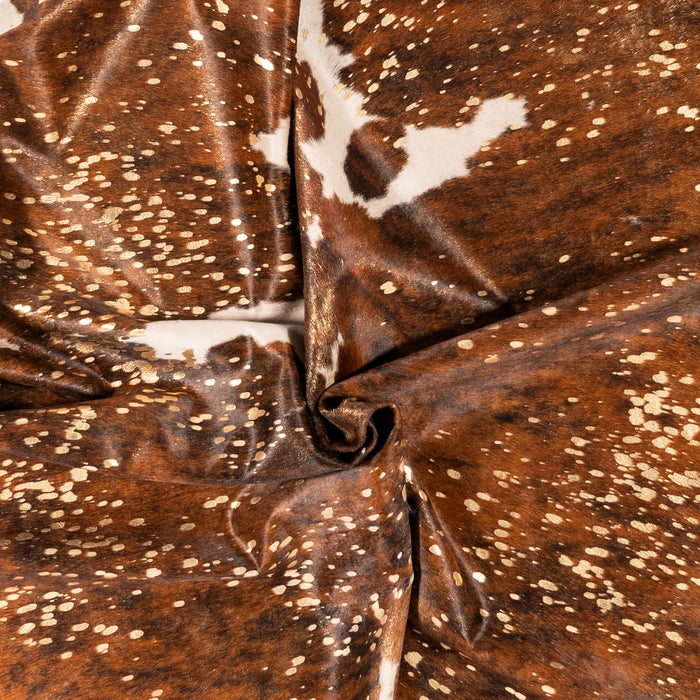 Brazilian Gold Metallic Cowhide Rug Size 7'6" L x 6'8" W 9007