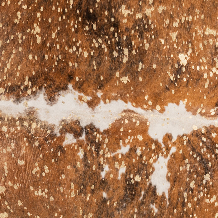 Brazilian Gold Metallic Cowhide Rug Size 7'6" L x 7'2" W 9035