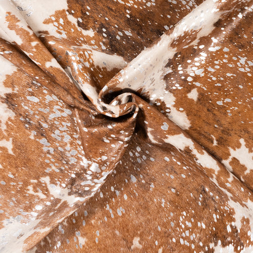 Brazilian Silver Metallic Cowhide Rug Size 7'2" L x 6'7" W 9261