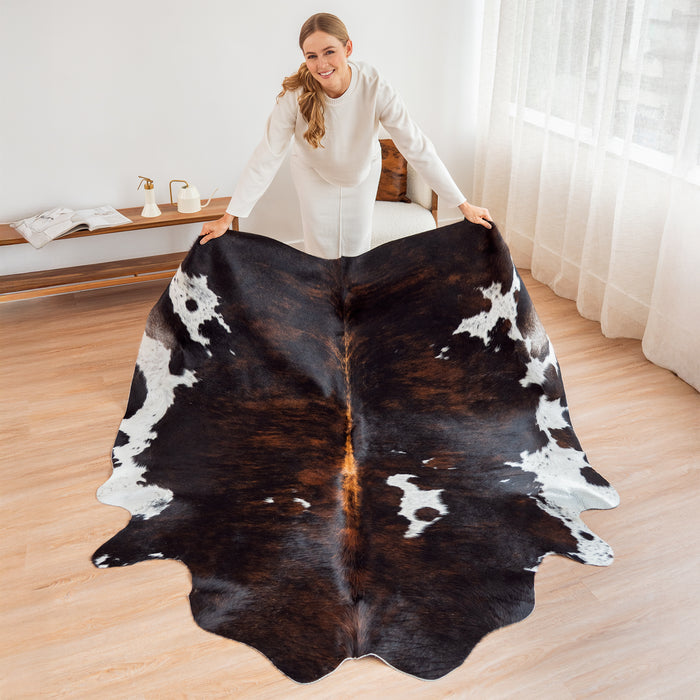 Dark Tricolor Cowhide Rug