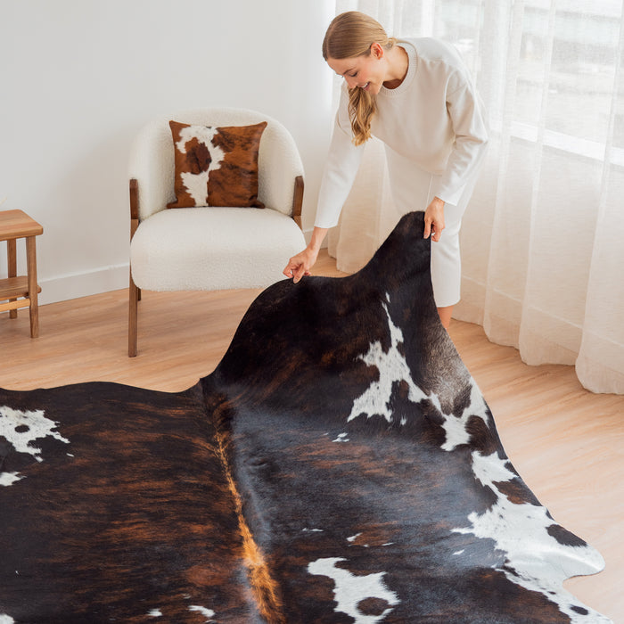 Dark Tricolor Cowhide Rug