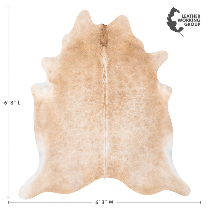 Brazilian Beige Cowhide Rug Size 6'8" L x 6'3" W 1548
