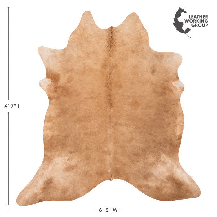 Brazilian Beige Cowhide Rug Size 6'7" L x 6'5" W 1552