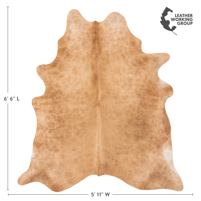 Brazilian Beige Cowhide Rug Size 6'6" L x 5'11" W 1563