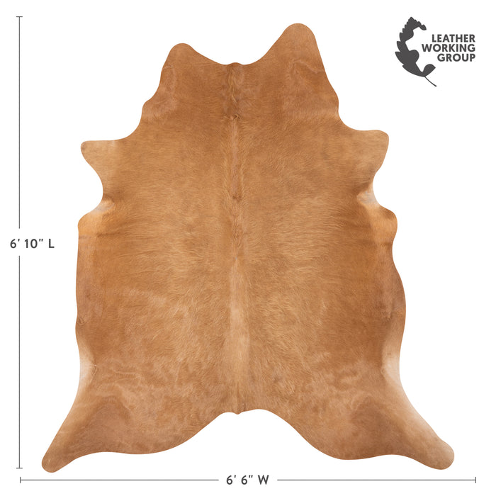 Brazilian Beige Cowhide Rug Size 6'10" L x 6'6" W 1564