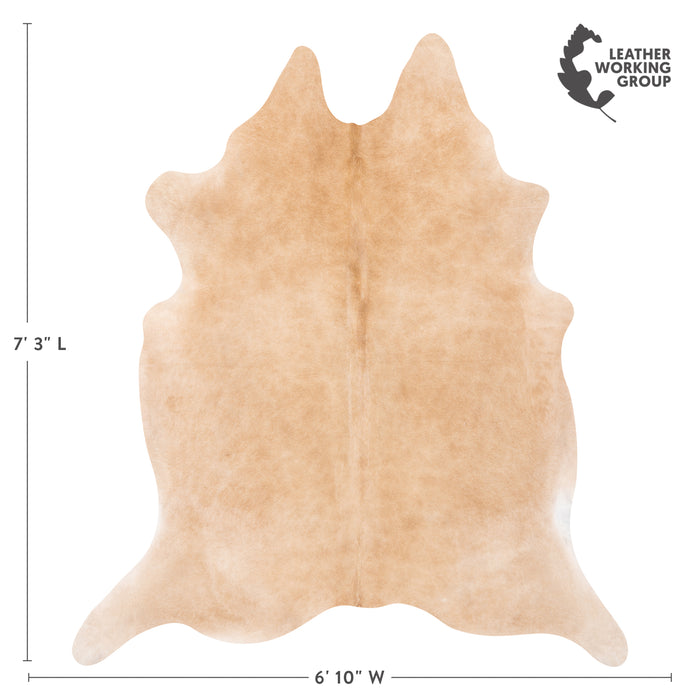 Brazilian Beige Cowhide Rug Size 7'3" L x 6'10" W 1581