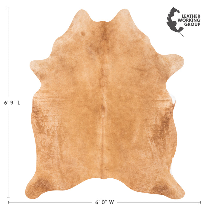 Brazilian Beige Cowhide Rug Size 6'9" L x 6'0" W 1586