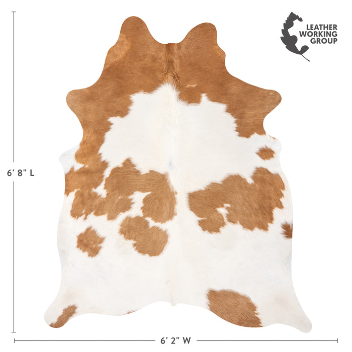 Brazilian Palomino and White Cowhide Rug Size 6'8" L x 6'2" W 1610