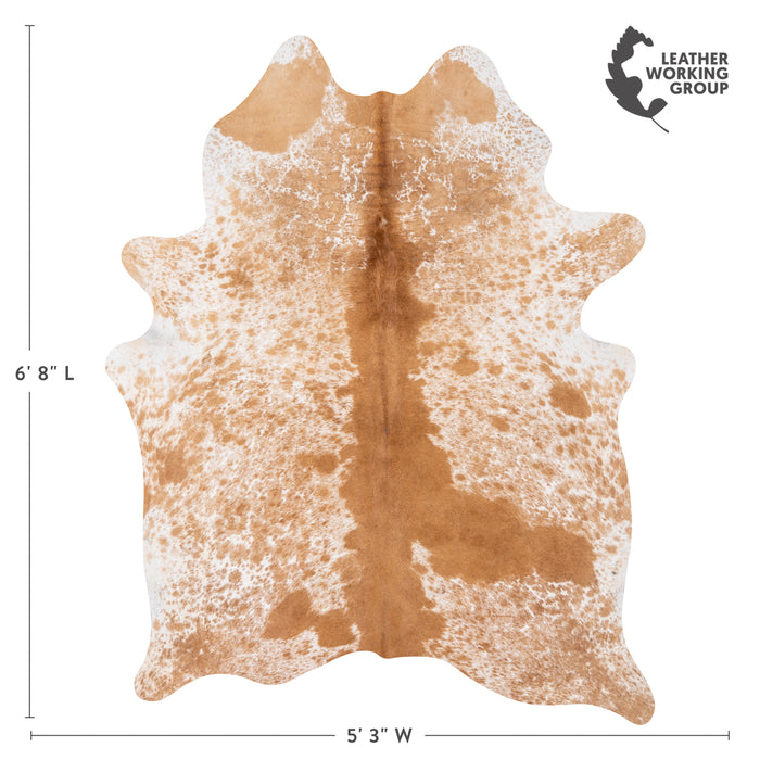 Brazilian Palomino and White Cowhide Rug Size 6'8" L x 5'3" W 1622