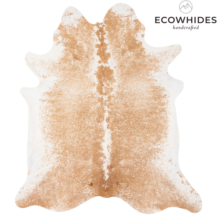 Brazilian Palomino and White Cowhide Rug Size 7'1" L x 6'4" W 1631