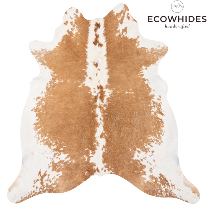 Brazilian Palomino and White Cowhide Rug Size 7'1" L x 7'2" W 1646