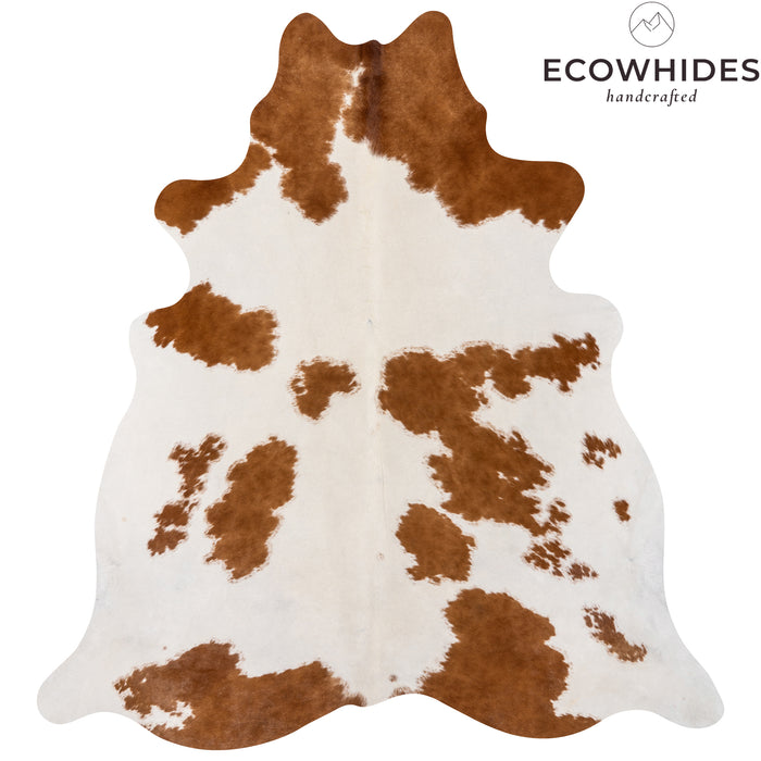 Brazilian Brown and White Cowhide Rug Size 6'11" L x 6'5" W 1706