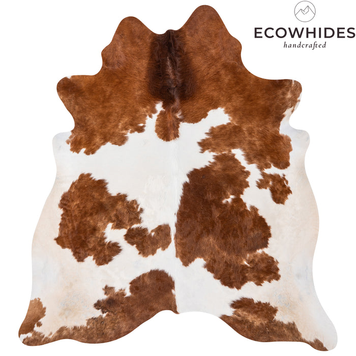 Brazilian Brown and White Cowhide Rug Size 6'8" L x 6'4" W 1711