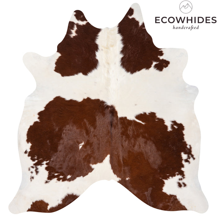 Brazilian Brown and White Cowhide Rug Size 6'8" L x 6'7" W 1721