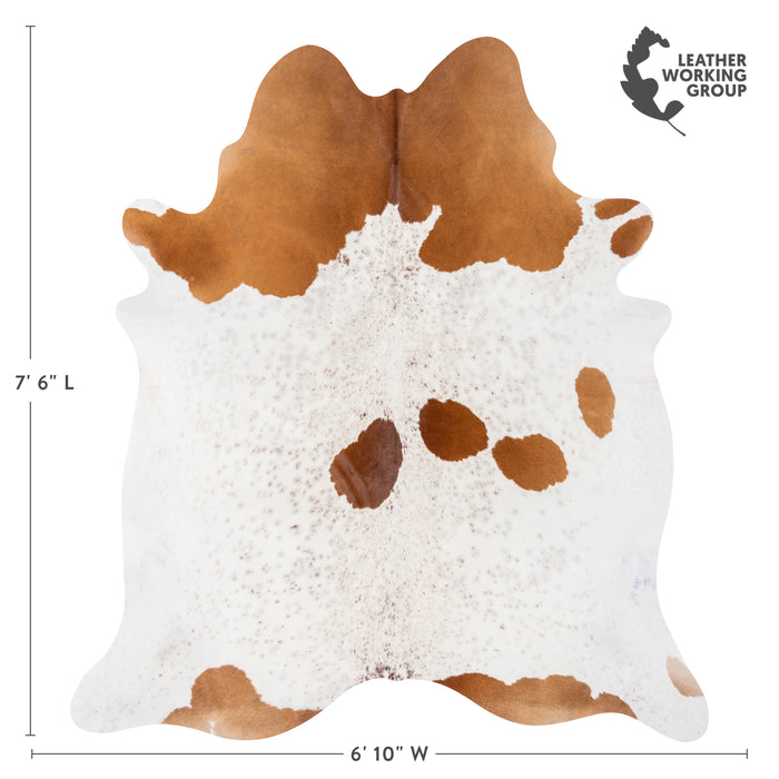 Brazilian Brown and White Cowhide Rug Size 7'6" L x 6'10" W 1728
