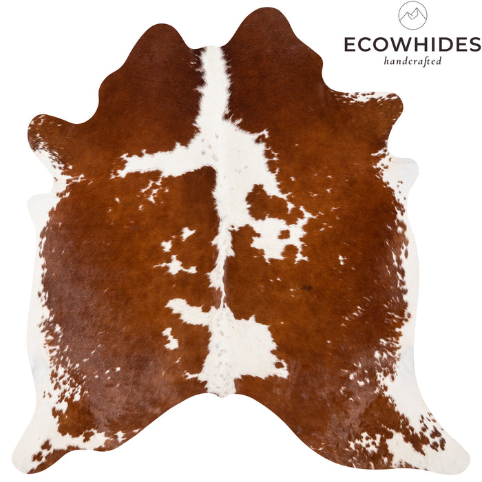 Brazilian Brown and White Cowhide Rug Size 6'6" L x 6'5" W 1829