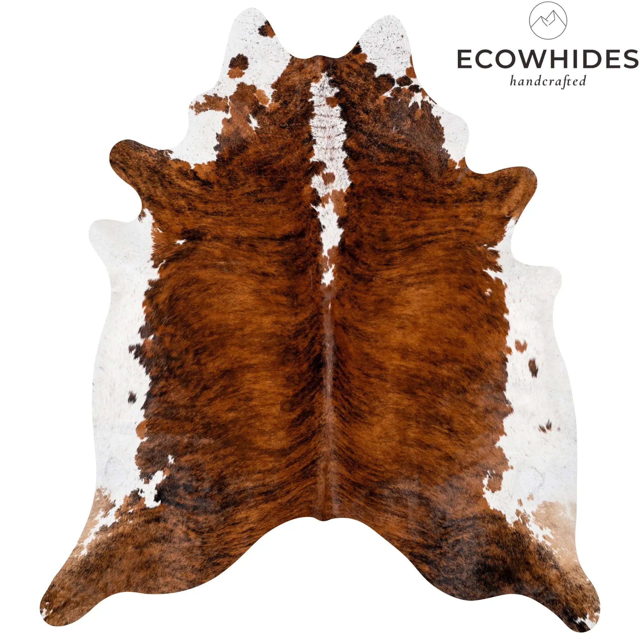 Brindle White Belly Cowhide Rug , Natural Suede Leather | eCowhides