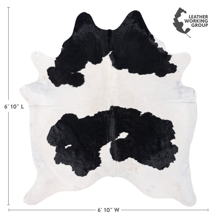 Brazilian Black and White Cowhide Rug Size 6'10" L x 6'10" W 2005