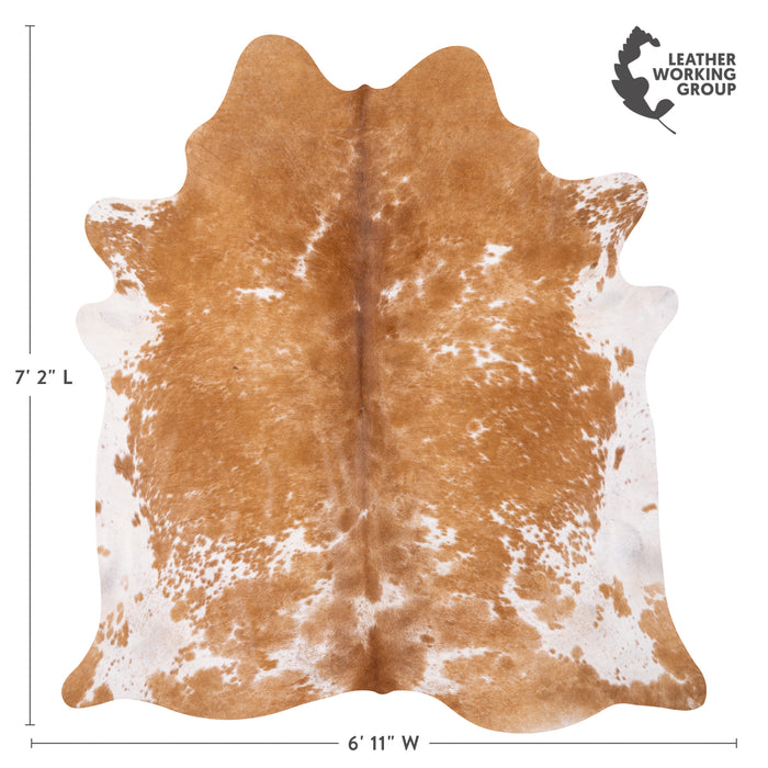 Brazilian Palomino and White Cowhide Rug Size 7'2" L x 6'11" W 2093