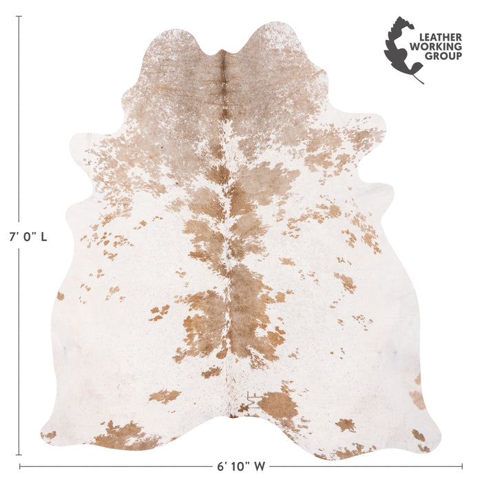 Brazilian Palomino and White Cowhide Rug Size 7'0" L x 6'10" W 2095