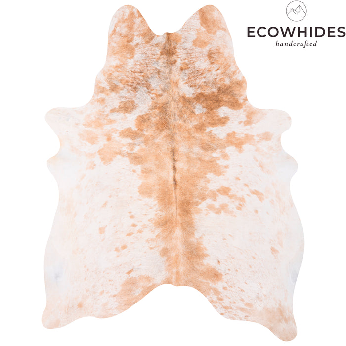 Brazilian Palomino and White Cowhide Rug Size 6'9" L x 5'6" W 2348