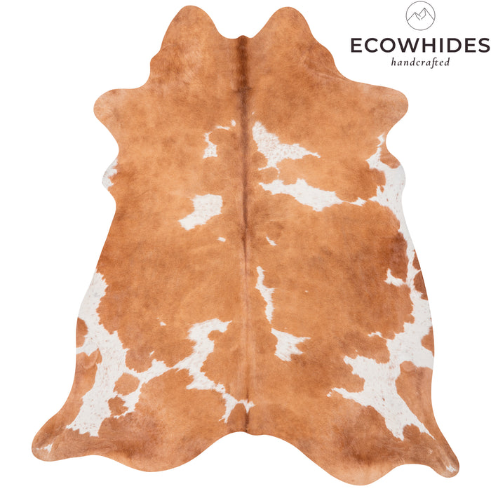 Brazilian Palomino and White Cowhide Rug Size 7'4" L x 6'9" W 2357