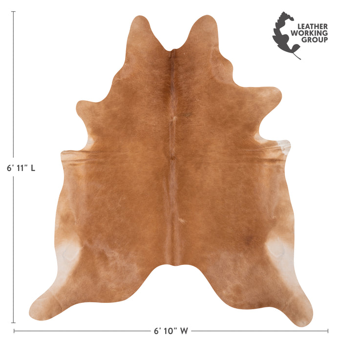 Brazilian Beige Cowhide Rug Size 6'11" L x 6'10" W 2510