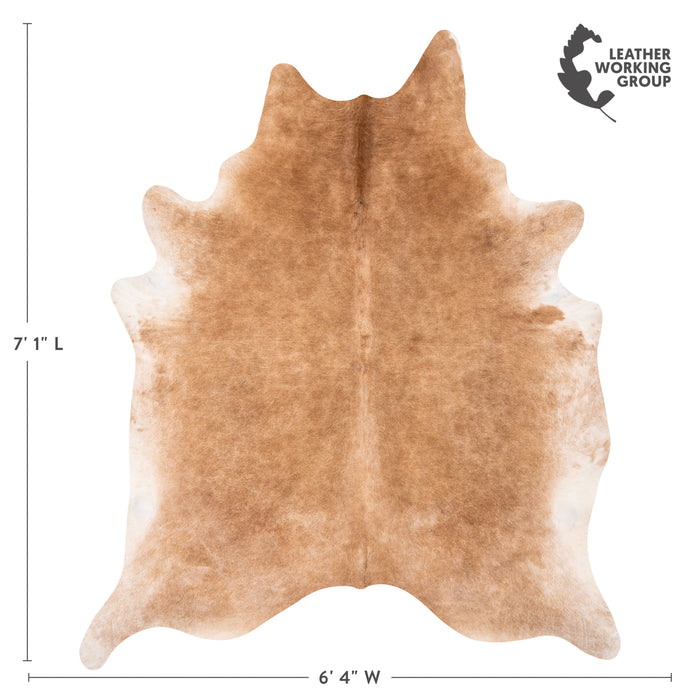 Brazilian Beige Cowhide Rug Size 7'1" L x 6'4" W 2511