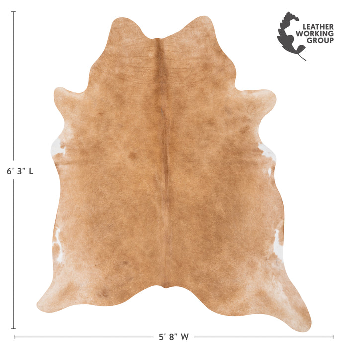 Brazilian Beige Cowhide Rug Size 6'3" L x 5'8" W 2514