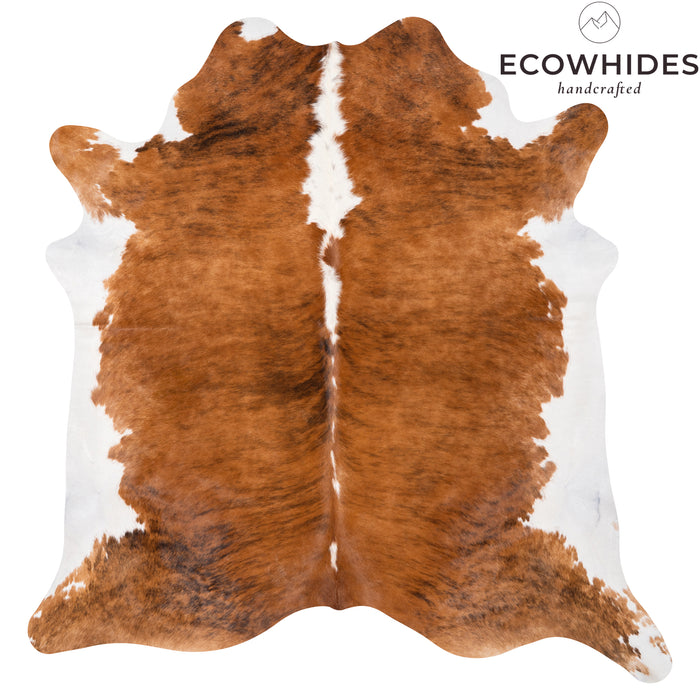 Brazilian Brindle White Belly and Backbone Cowhide Rug Size 6'10" L x 6'10" W 2582