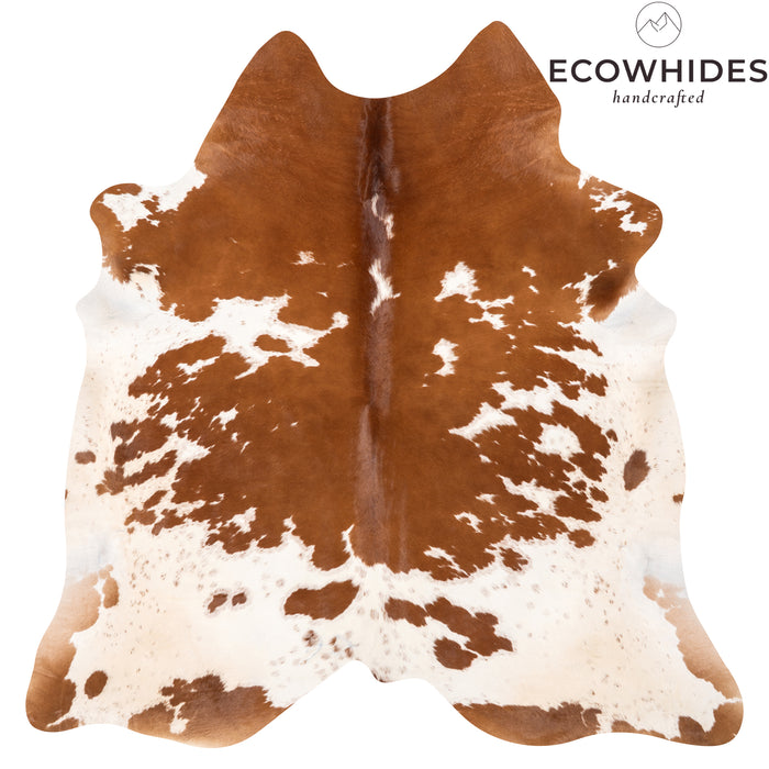 Brazilian Brown and White Cowhide Rug Size 6'7" L x 6'6" W 2677