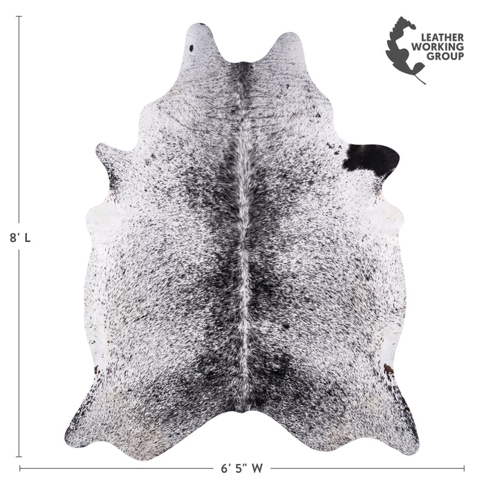 Brazilian Black Salt and Pepper Cowhide Rug Size 8'0" L x 6'5" W 3207