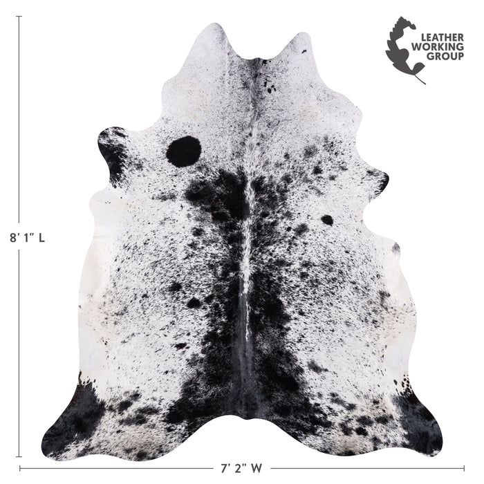 Brazilian Black Salt and Pepper Cowhide Rug Size 8'1" L x 7'2" W 3213