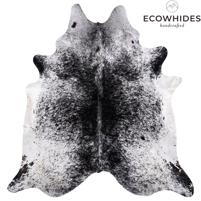 Brazilian Black Salt and Pepper Cowhide Rug Size 7'8" L x 7'4" W 3216