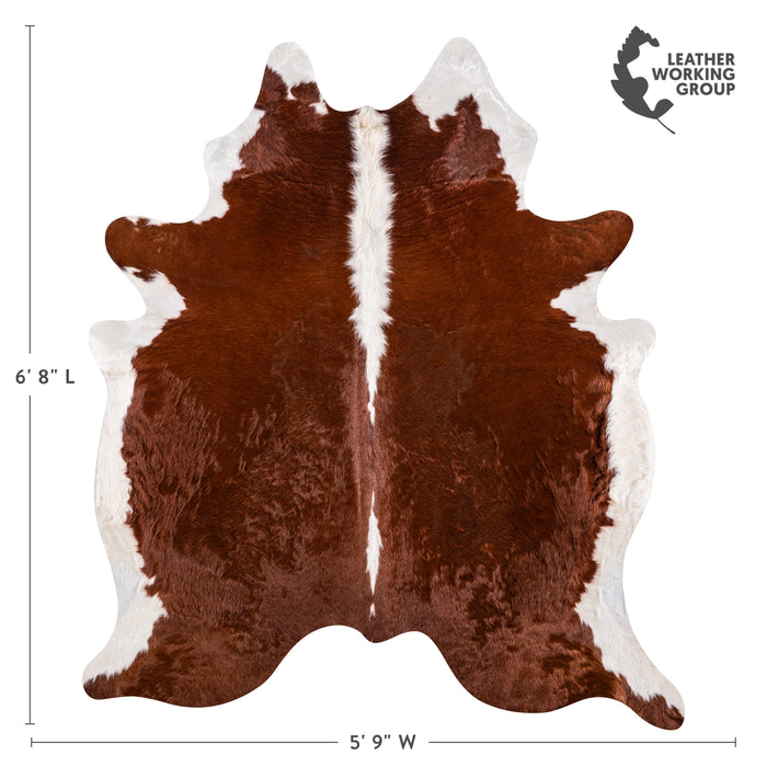 Brazilian Hereford Cowhide Rug Size 6'8" L x 5'9" W 3218