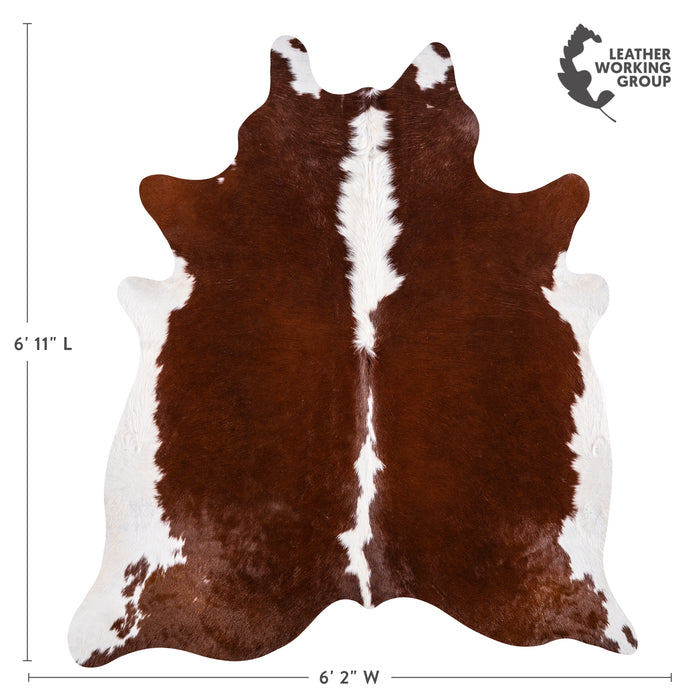 Brazilian Hereford Cowhide Rug Size 6'11" L x 6'2" W 3228