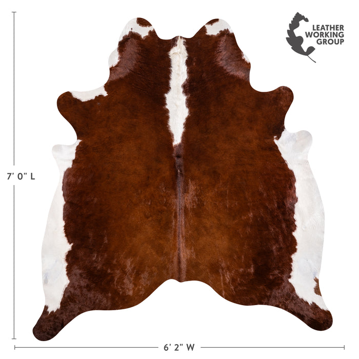 Brazilian Hereford Cowhide Rug Size 7'9" L x 6'2" W 3233
