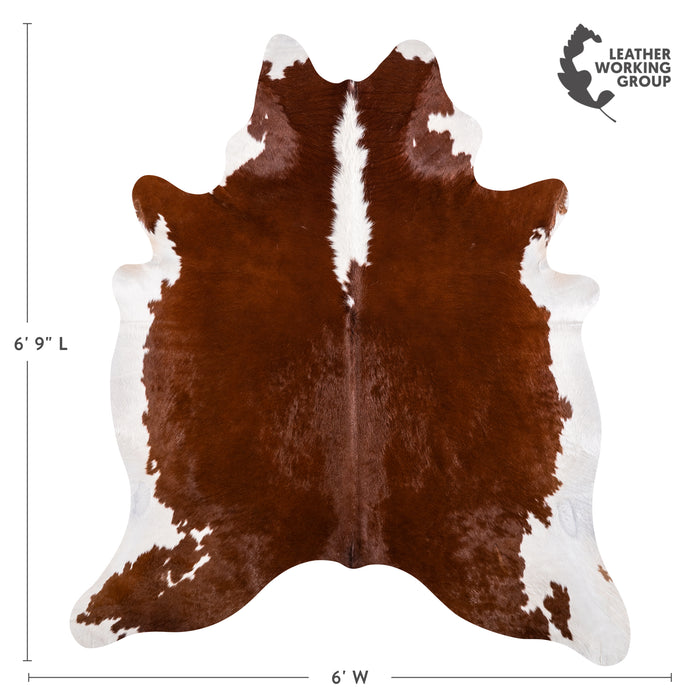 Brazilian Hereford Cowhide Rug Size 6'9" L x 6'0" W 3235