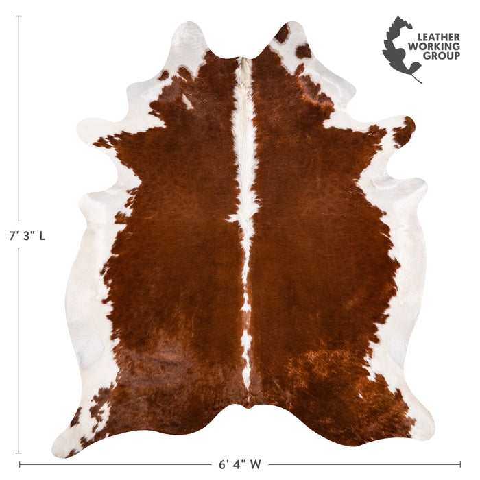 Brazilian Hereford Cowhide Rug Size 7'3" L x 6'4" W 3241