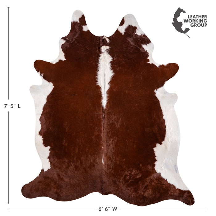 Brazilian Hereford Cowhide Rug Size 7'5" L x 6'6" W 3243