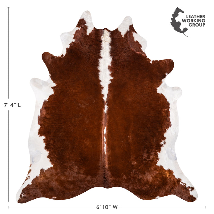 Brazilian Hereford Cowhide Rug Size 7'4" L x 6'10" W 3245