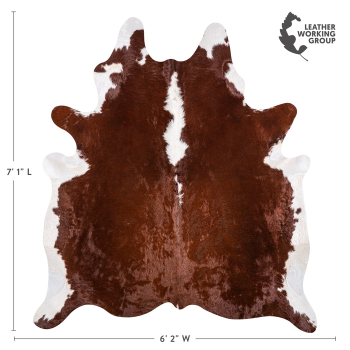 Brazilian Hereford Cowhide Rug Size 7'1" L x 6'2" W 3249