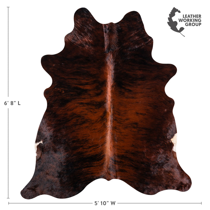 Brazilian Dark Brindle Cowhide Rug Size 6'8" L x 5'10" W 3319