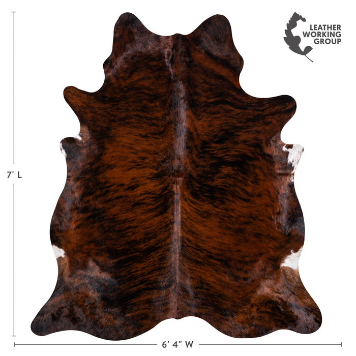 Brazilian Dark Brindle Cowhide Rug Size 7'0" L x 6'4" W 3320
