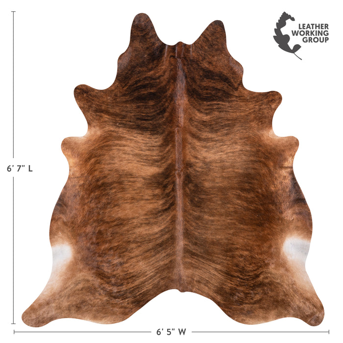 Brazilian Brindle Cowhide Rug Size 6'7" L x 6'5" W 3359