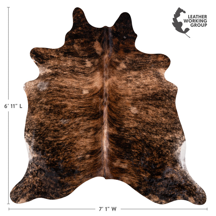 Brazilian Brindle Cowhide Rug Size 6'11" L x 7'1" W 3369