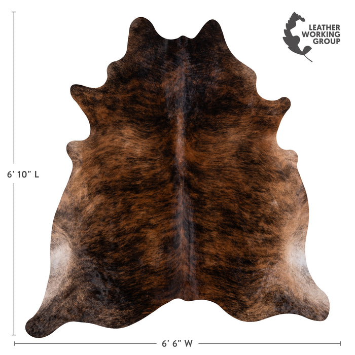 Brazilian Dark Brindle Cowhide Rug Size 6'10" L x 6'6" W 3374