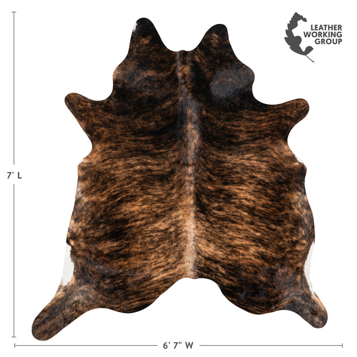 Brazilian Brindle Cowhide Rug Size 7'0" L x 6'7" W 3377