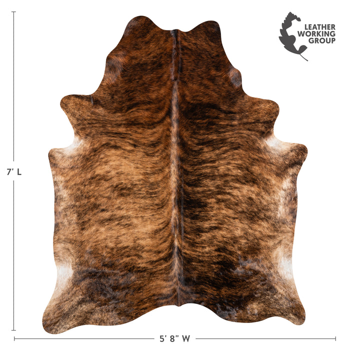 Brazilian Brindle Cowhide Rug Size 7'0" L x 5'8" W 3388