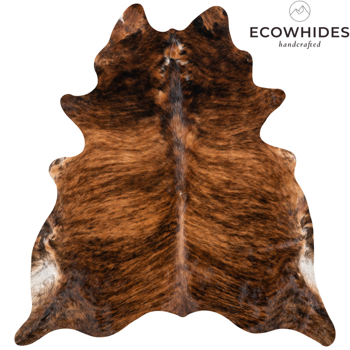 Brazilian Brindle Cowhide Rug Size 7'1" L x 6'5" W 3395